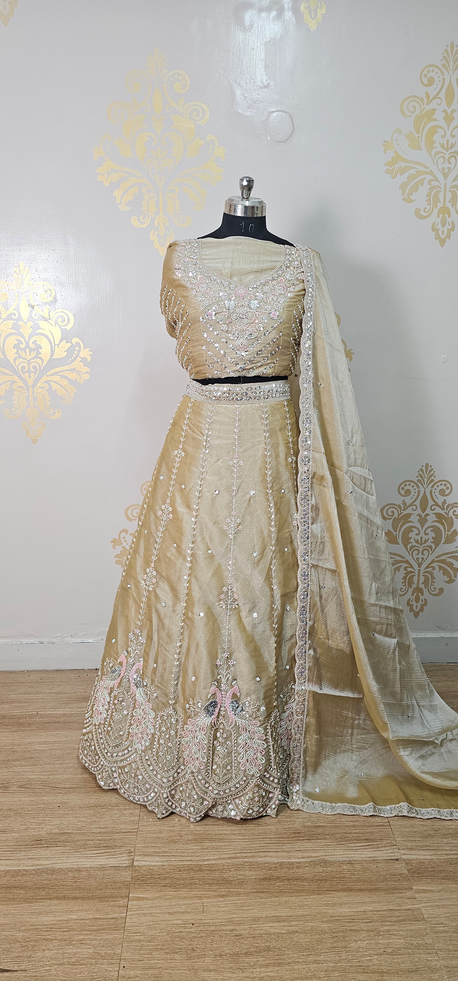 kanaka-  Cream with Luxe Gold Highlights  lehenga