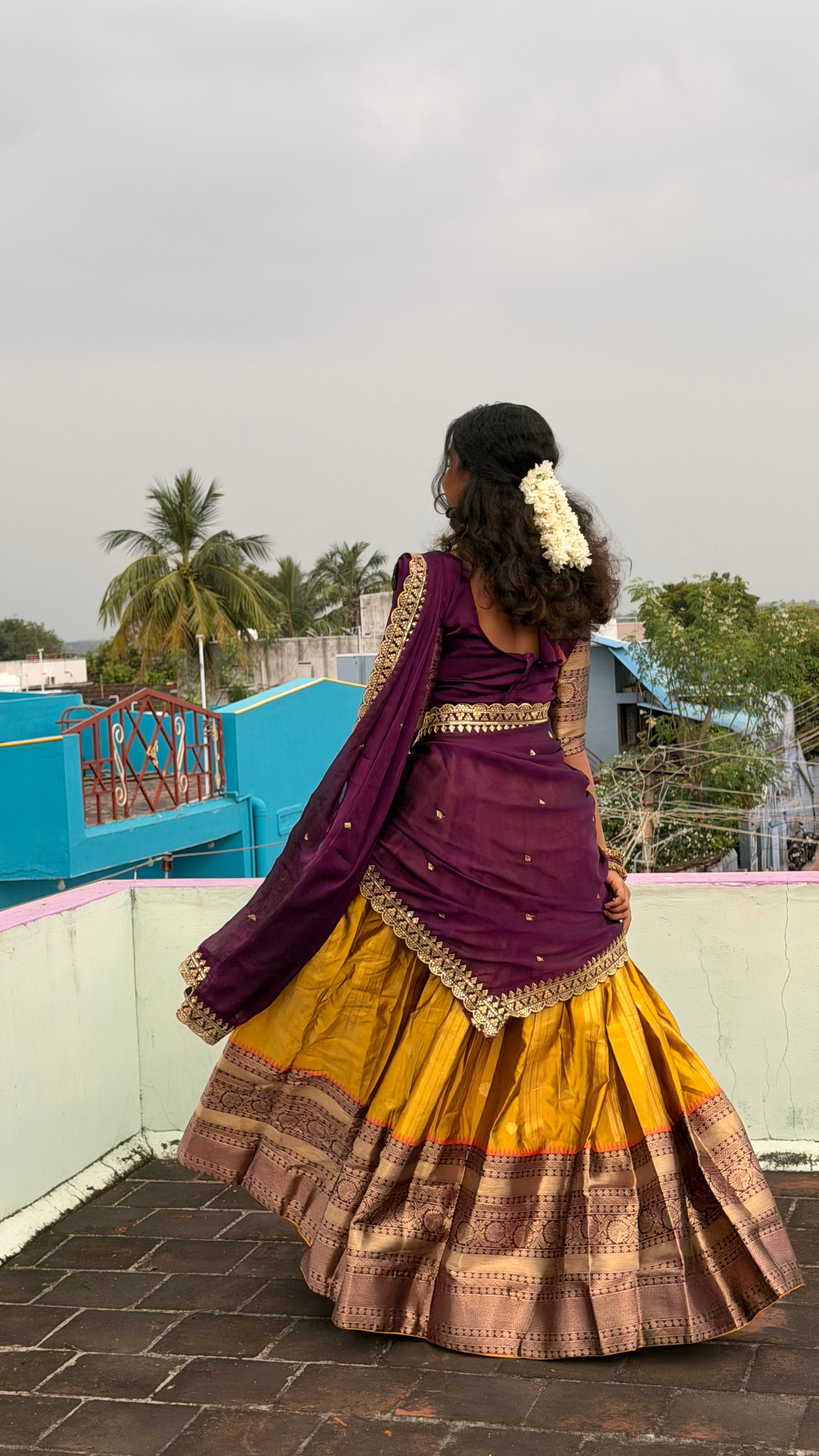 Sundari Yellow- South Indian Festival Traditional Half Saree