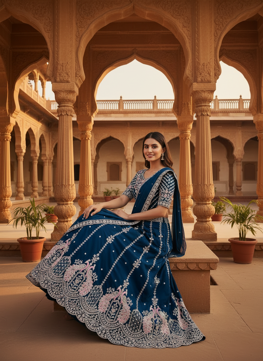 Chamandhi -  Grand wedding Peacock  lehengha