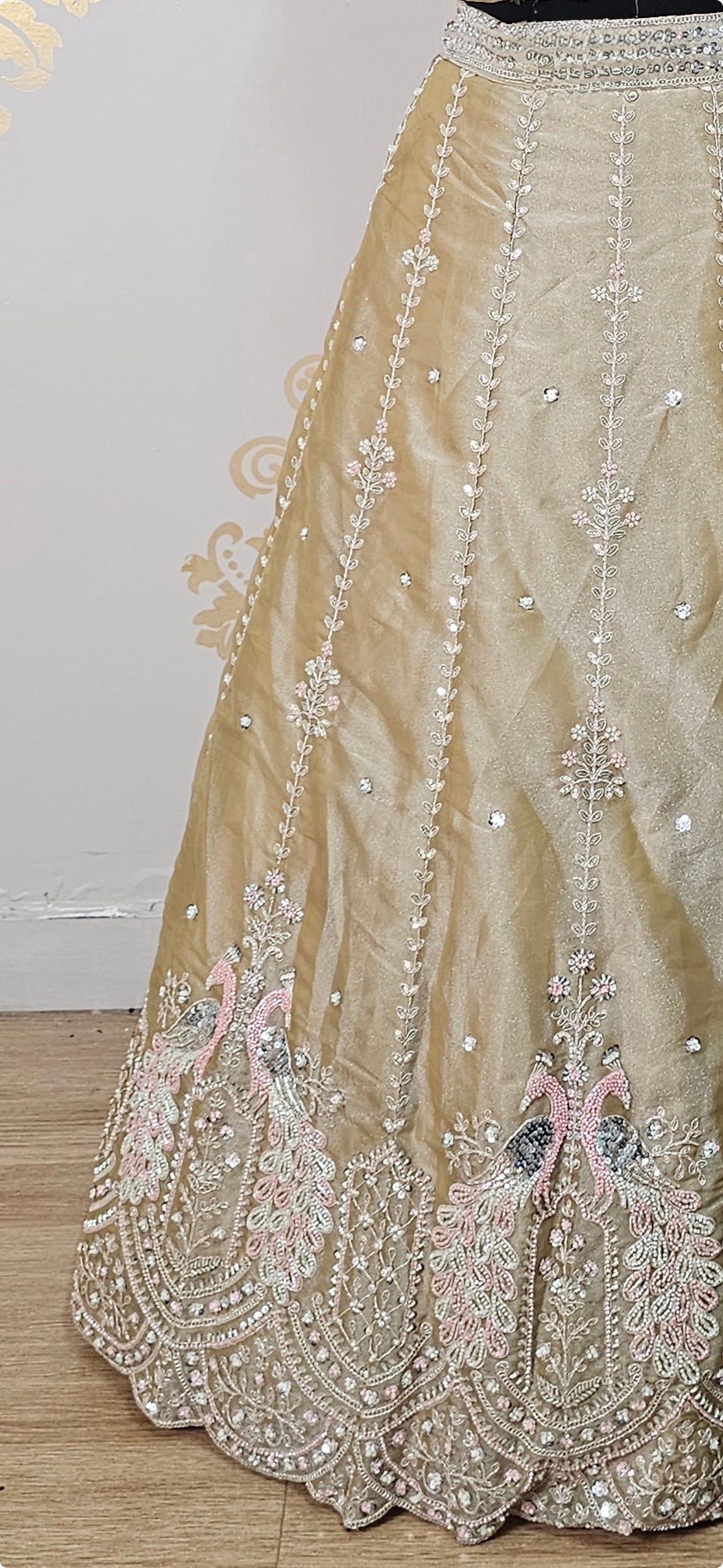 kanaka-  Cream with Luxe Gold Highlights  lehenga