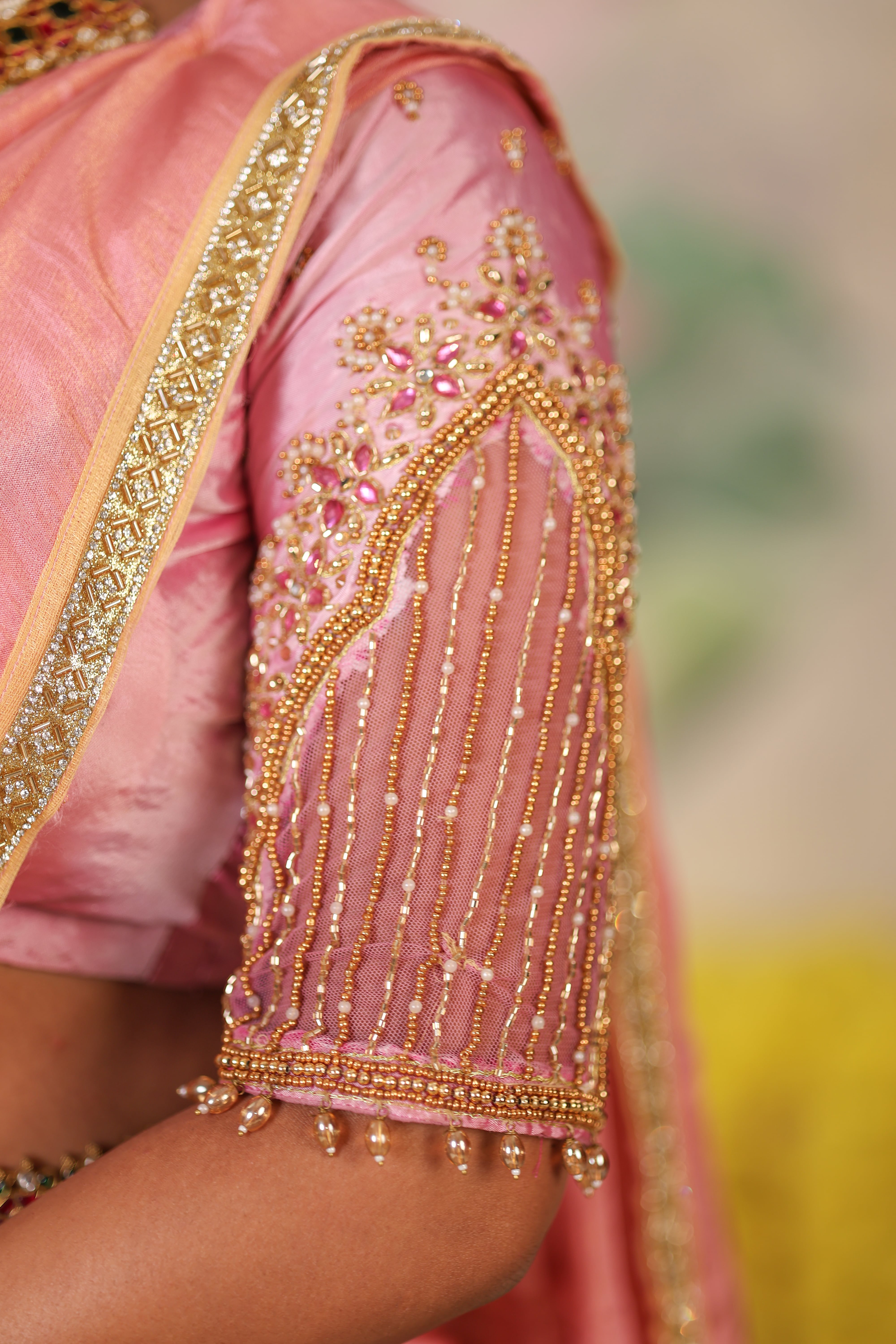 Lakshmi – Pastel Pink &amp; Green Kanjipuram Bridal Lehenga