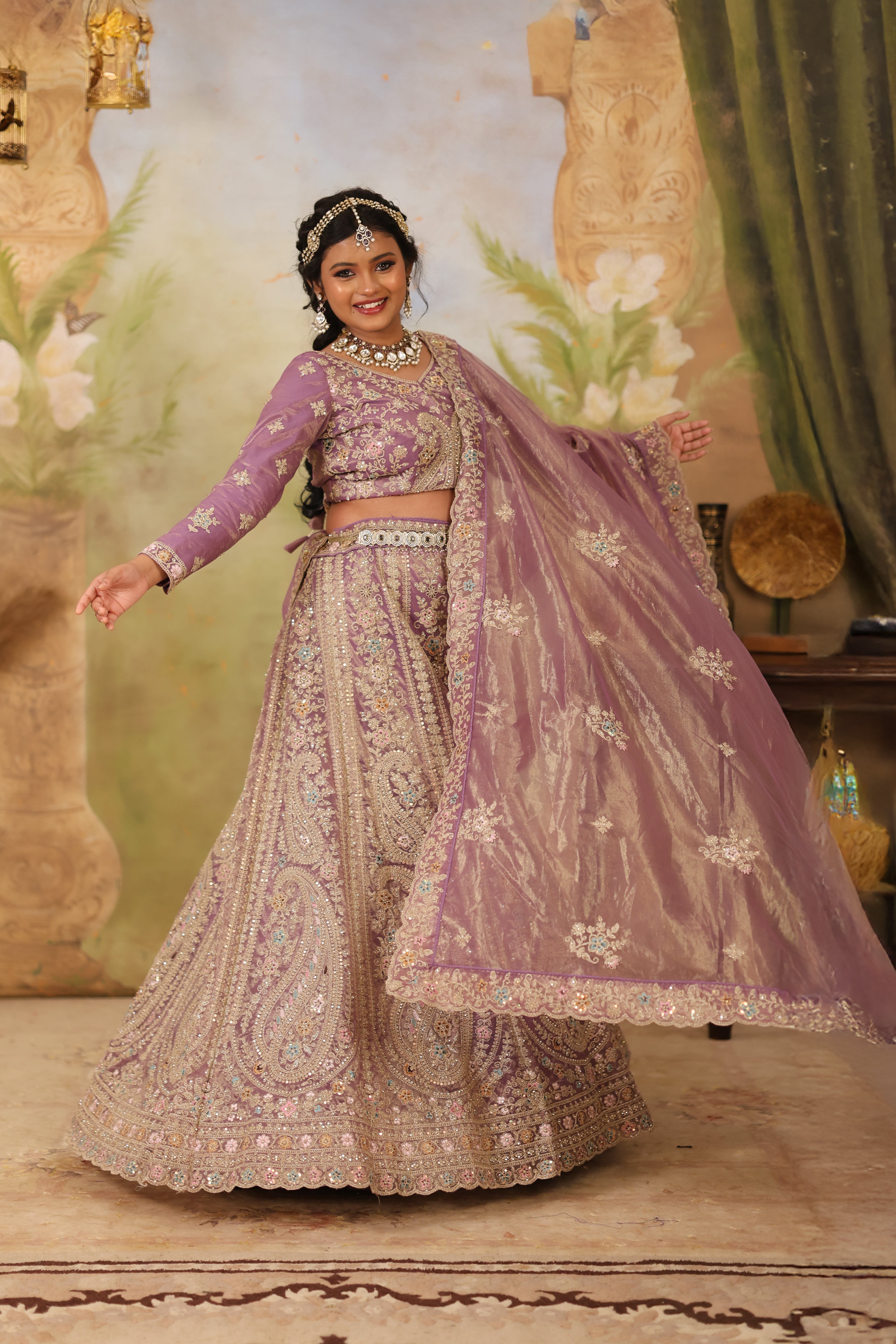 Lavender Grand Bridal Lehenga