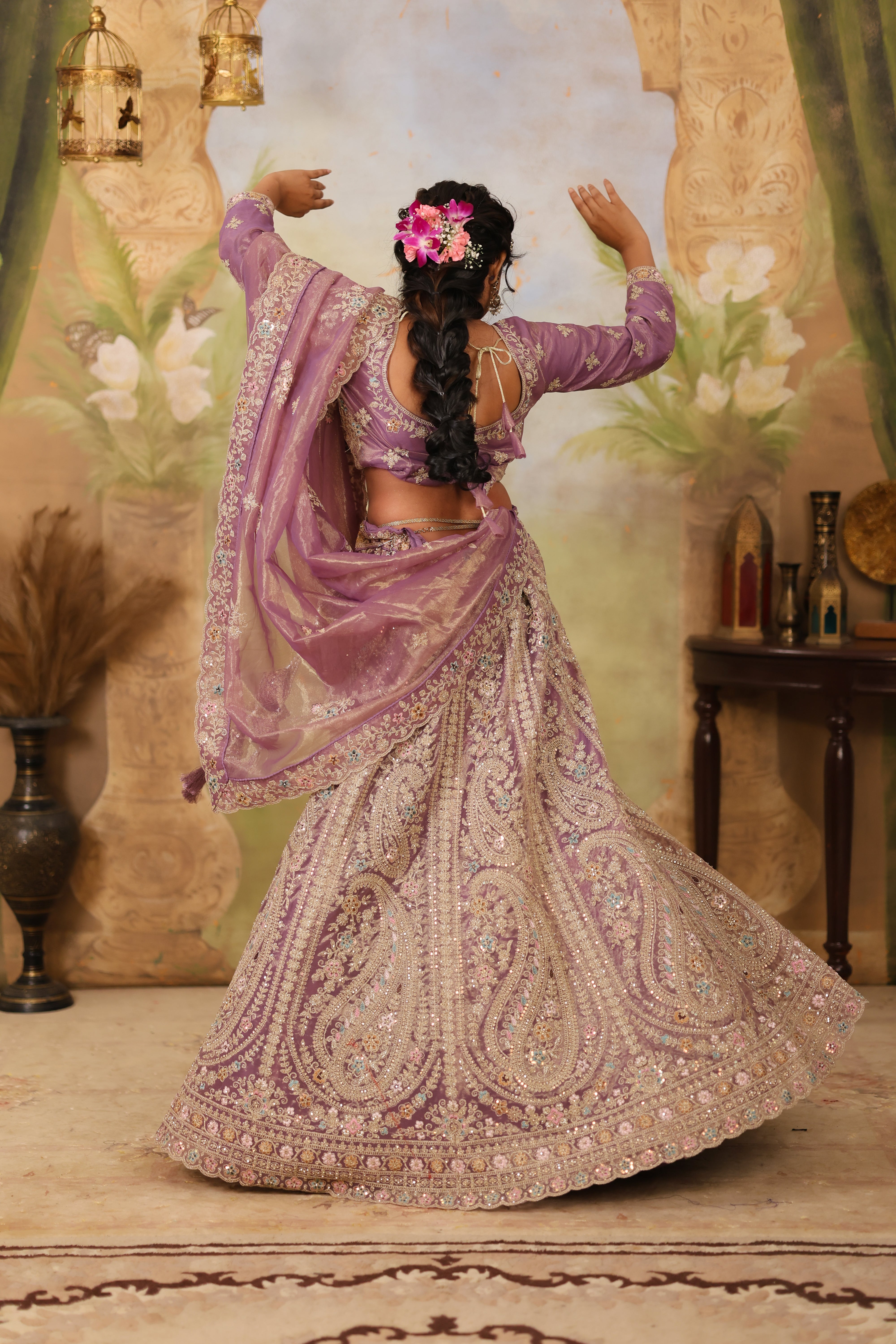 Lavender Grand Bridal Lehenga