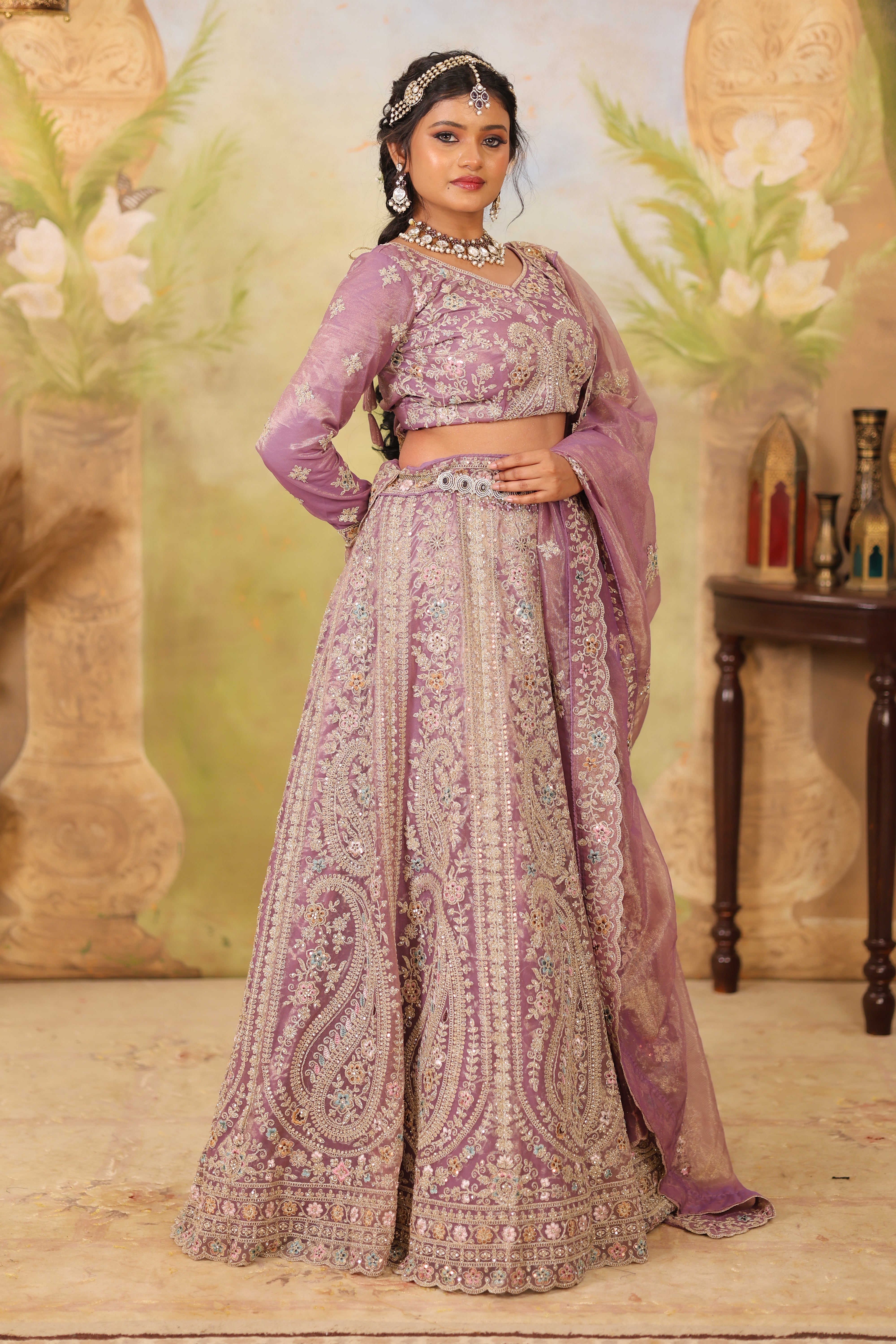 Lavender Grand Bridal Lehenga