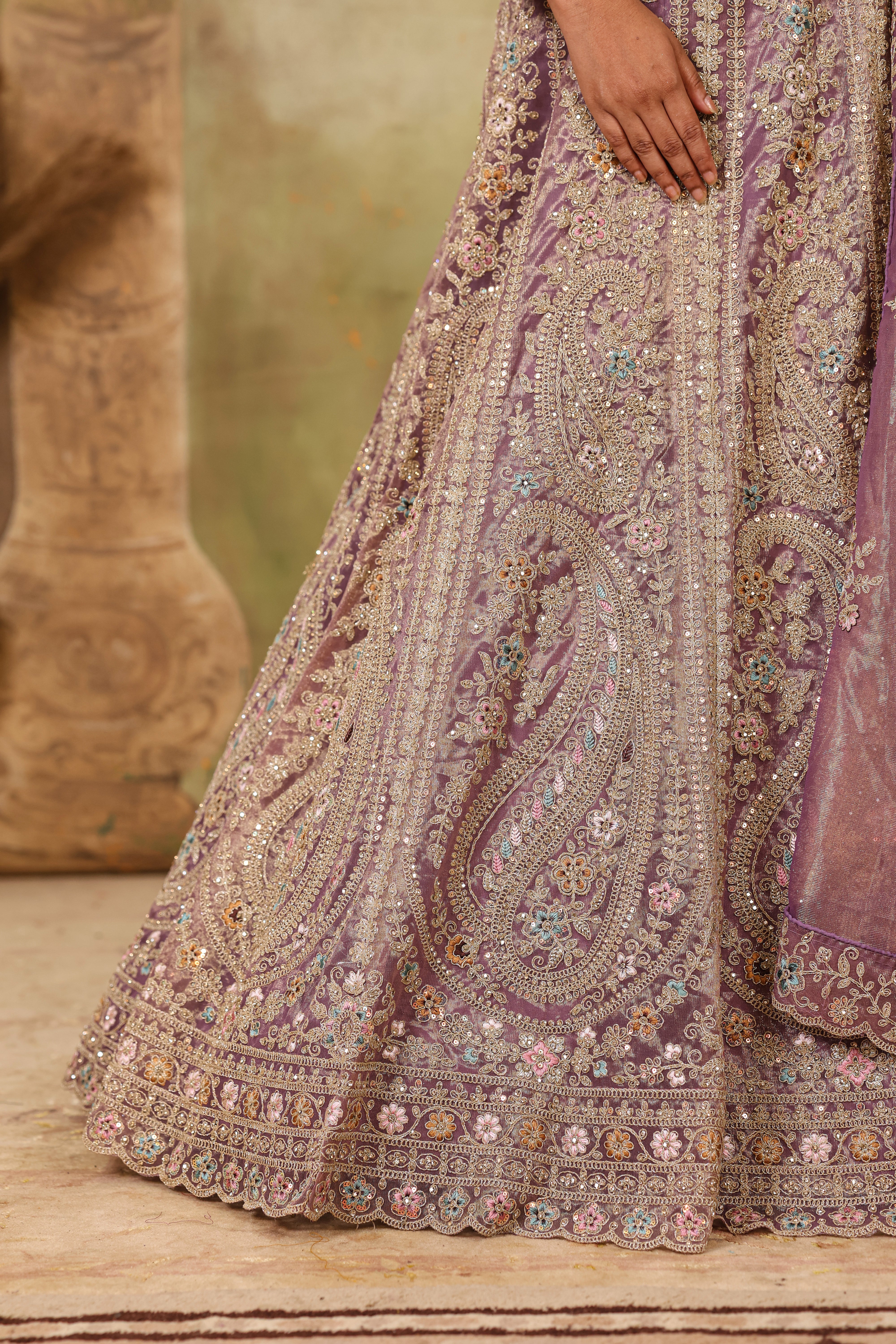 Lavender Grand Bridal Lehenga